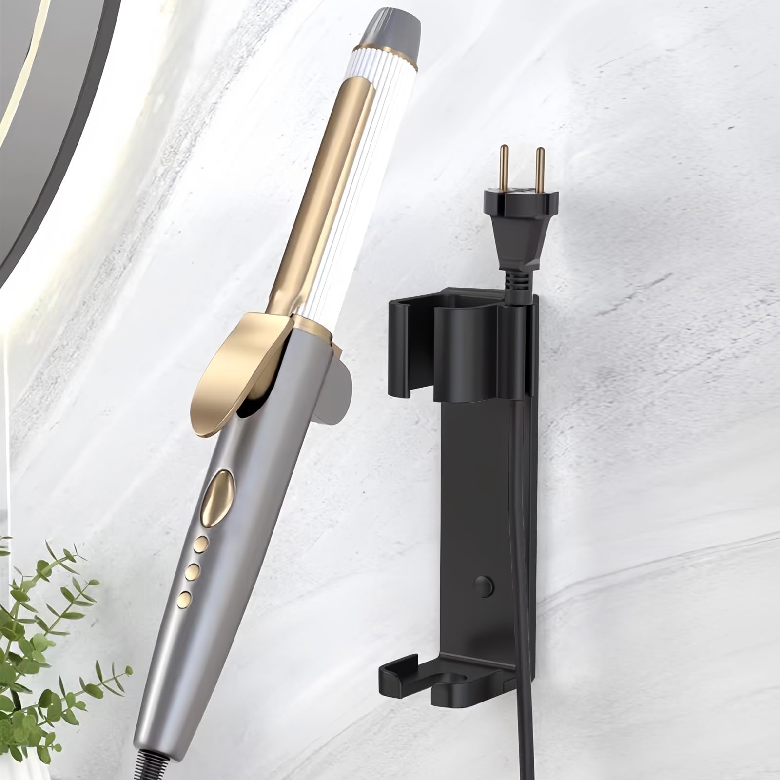 Lockenstab Halterung Aus Aluminium – Wandhalterung Ohne Bohren, Hitzebeständig, Für Styling-Tools