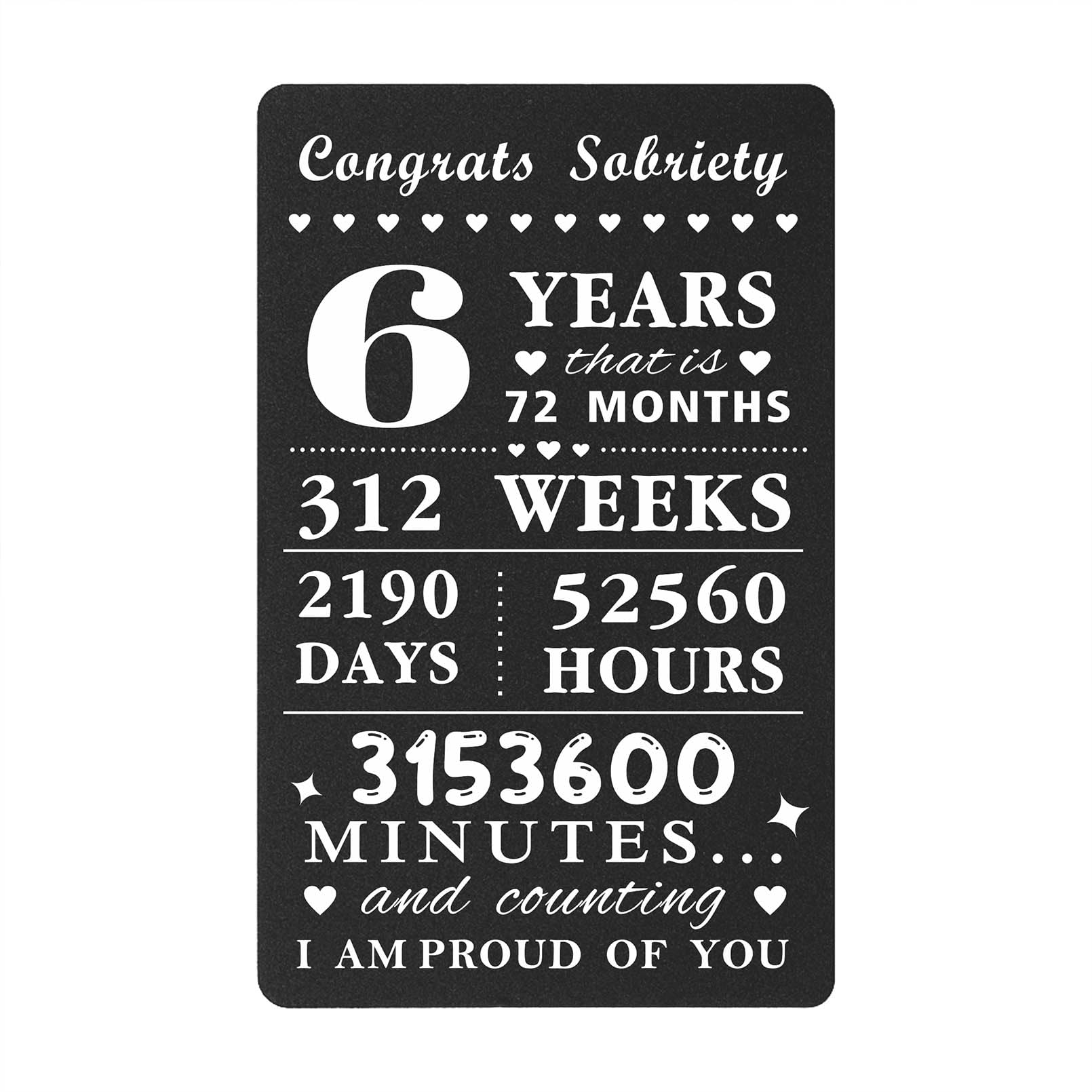 6 Year Sobriety Card for Women Men, 6 Year Sober Gifts, Six Years AA NA Recovery Anniversary Sober Token