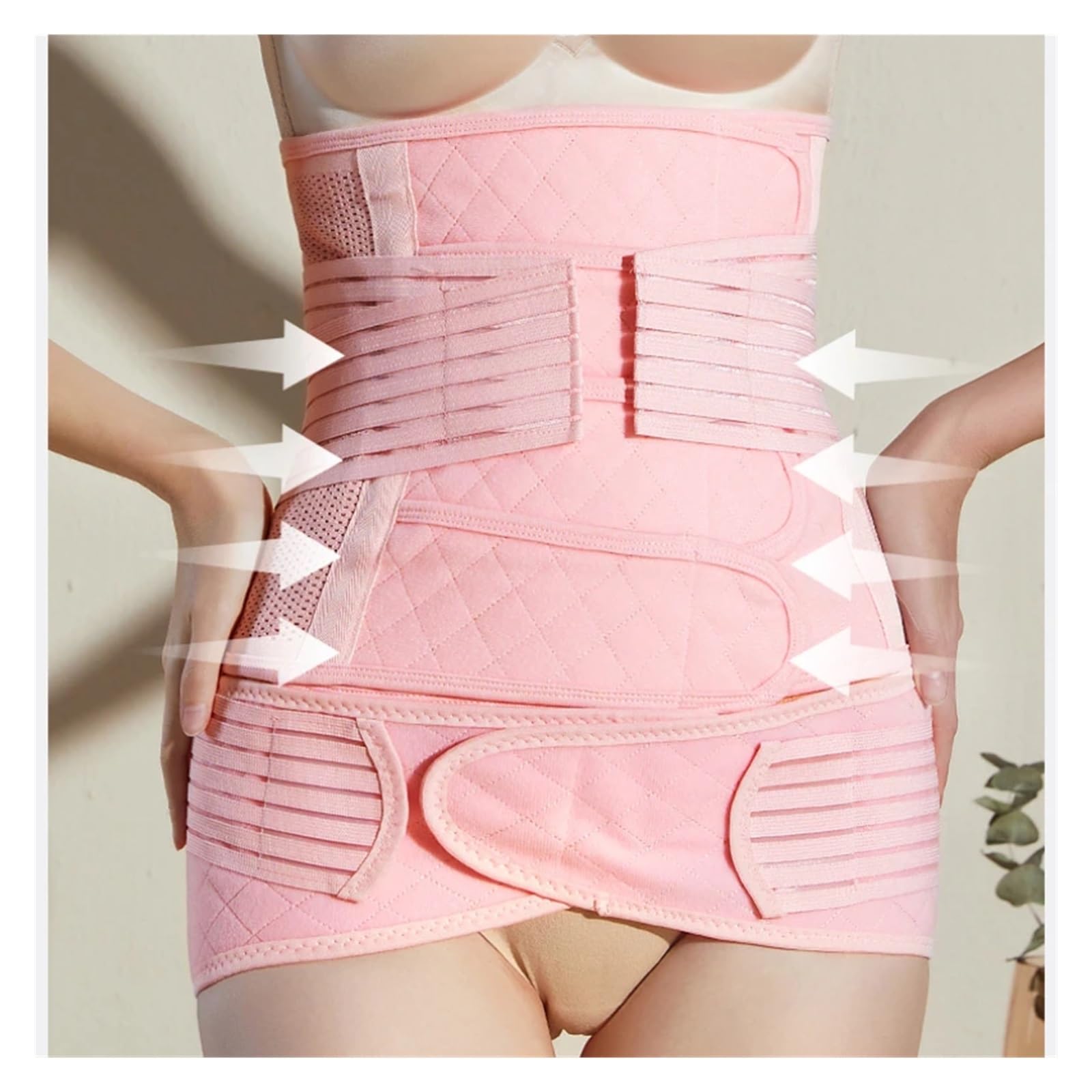 Faja Reductora Faja Moldeadora de Cintura, Faja Moldeadora de Cuerpo, cinturón de abdominoplastia for Mujer, Banda elástica de Contorno, cinturón Abdominal posparto(Pink Set,XXL)