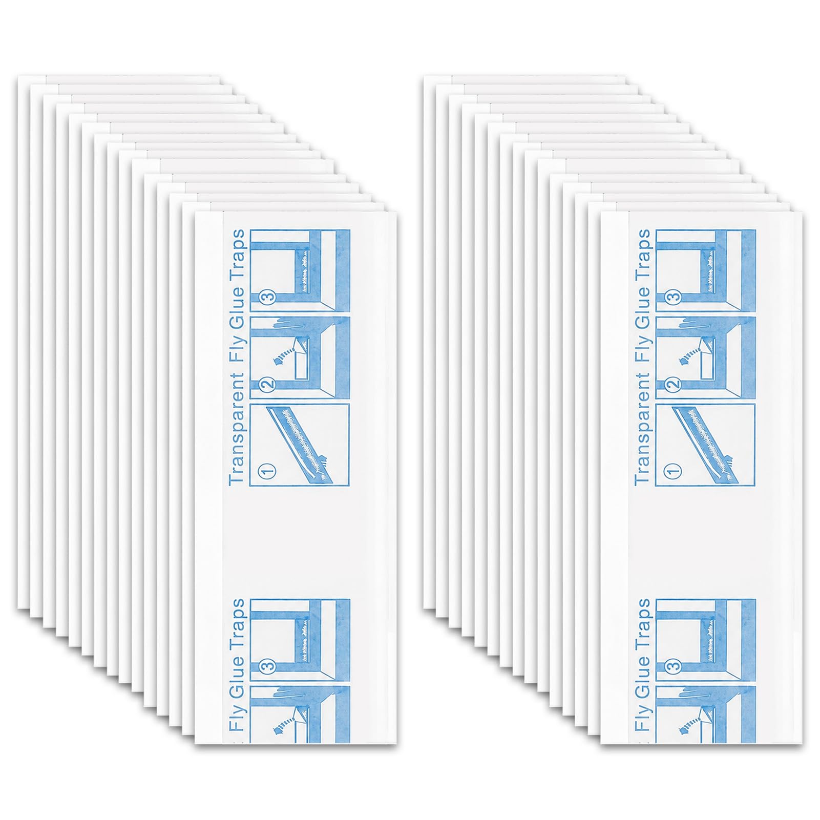 30 PCS Window Fly Traps Stickers for indoors Home Use Clear Sticky