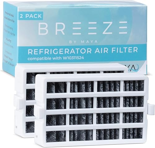 Breeze by MAYA W10311524 - Filtro de aire de repuesto para refrigerador, compatible con Whirlpool AIR1, W10311525, paquete de 2