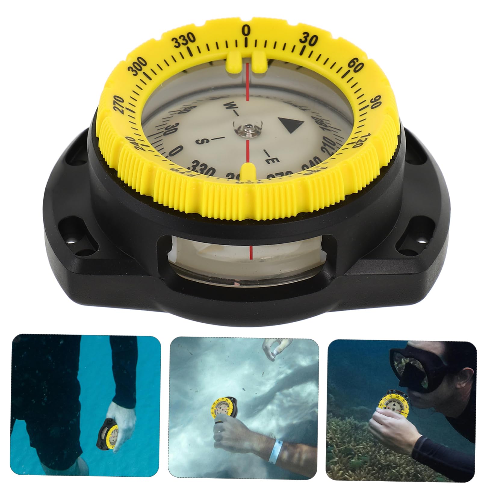 Toyvian Reloj con Brújula de Buceo Amarillo Brújula de Supervivencia para Montañismo Senderismo y Actividades al Aire Portátil