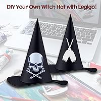 Vista 5 de Legigo Sombrero de bruja para disfraz de Halloween, sombrero de bruja colgante negro, accesorios de disfraz de bruja para Halloween, fiesta