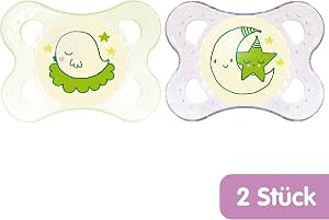 MAM Original Night Lot 2 Tétines Lumineuses 16 Mois+ - Silicone SkinSoft Avec Étui