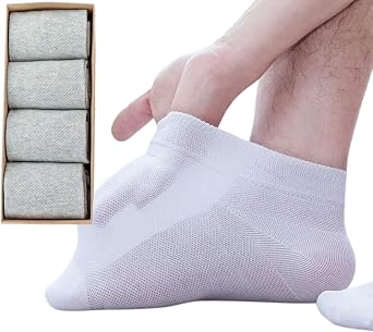 4 Pack Diabetic Ankle Socks Extra Wide Super Soft Thin Non-Binding Top Edema Summer Socks for Swollen Feet Unisex