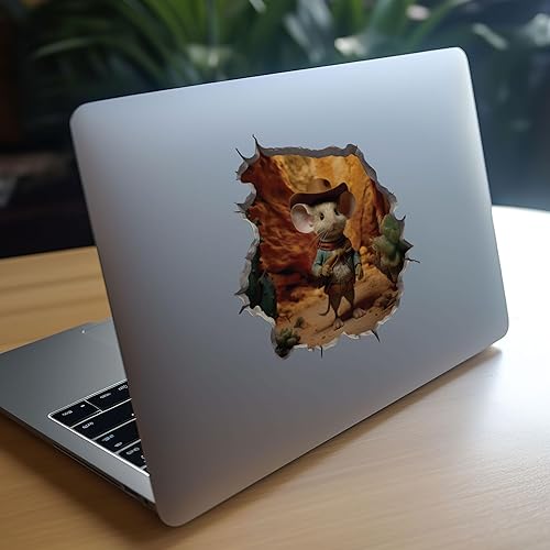 Miniatura 8 de Adhesivo de pared 3D con agujero de ratón de vaquero y ratón