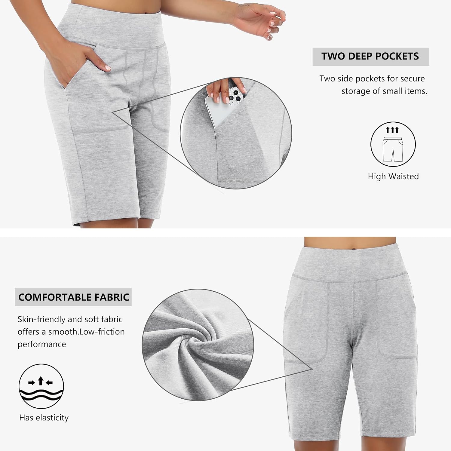 RIMLESS 7 Women's Shorts 5"/8"/10" Inseam Yoga Shorts for Workout Running Casual Summer