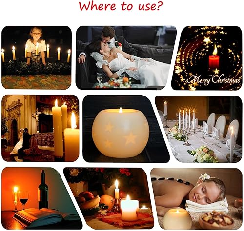 Miniatura 5 de CVHOMEDECO. Moon Sphere - Vela LED de cera bailarina, funciona con pilas, vela LED sin llama con temporizador y control remoto (5 pulgadas de