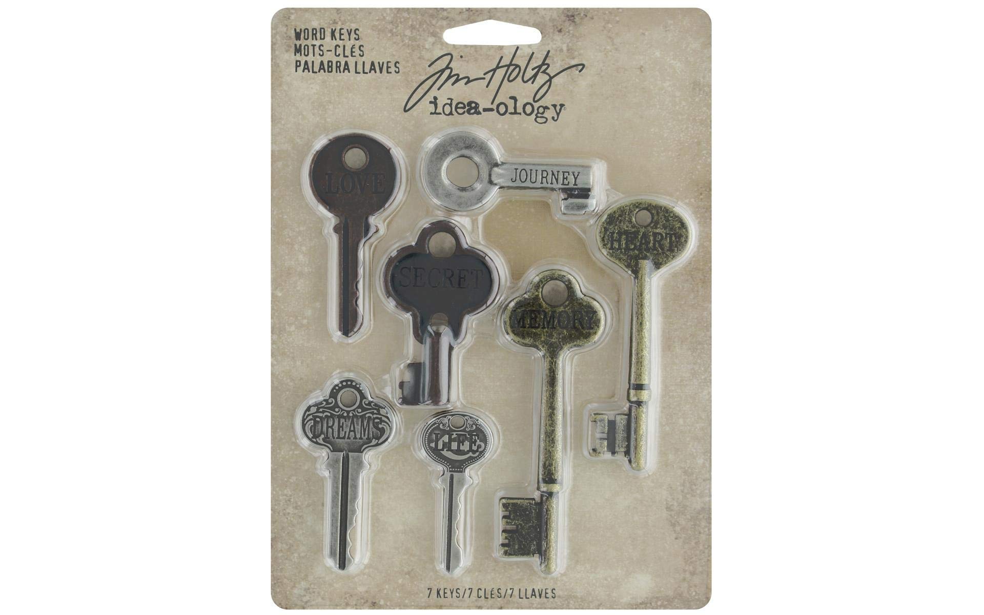 idea-Ology metal Word keys 1.5 " to 3 7/Pkg