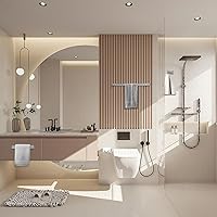 Vista 8 de Fapully Juego de accesorios de baño de 8 piezas de acero inoxidable, juego de accesorios de baño de níquel cepillado montado en la pared