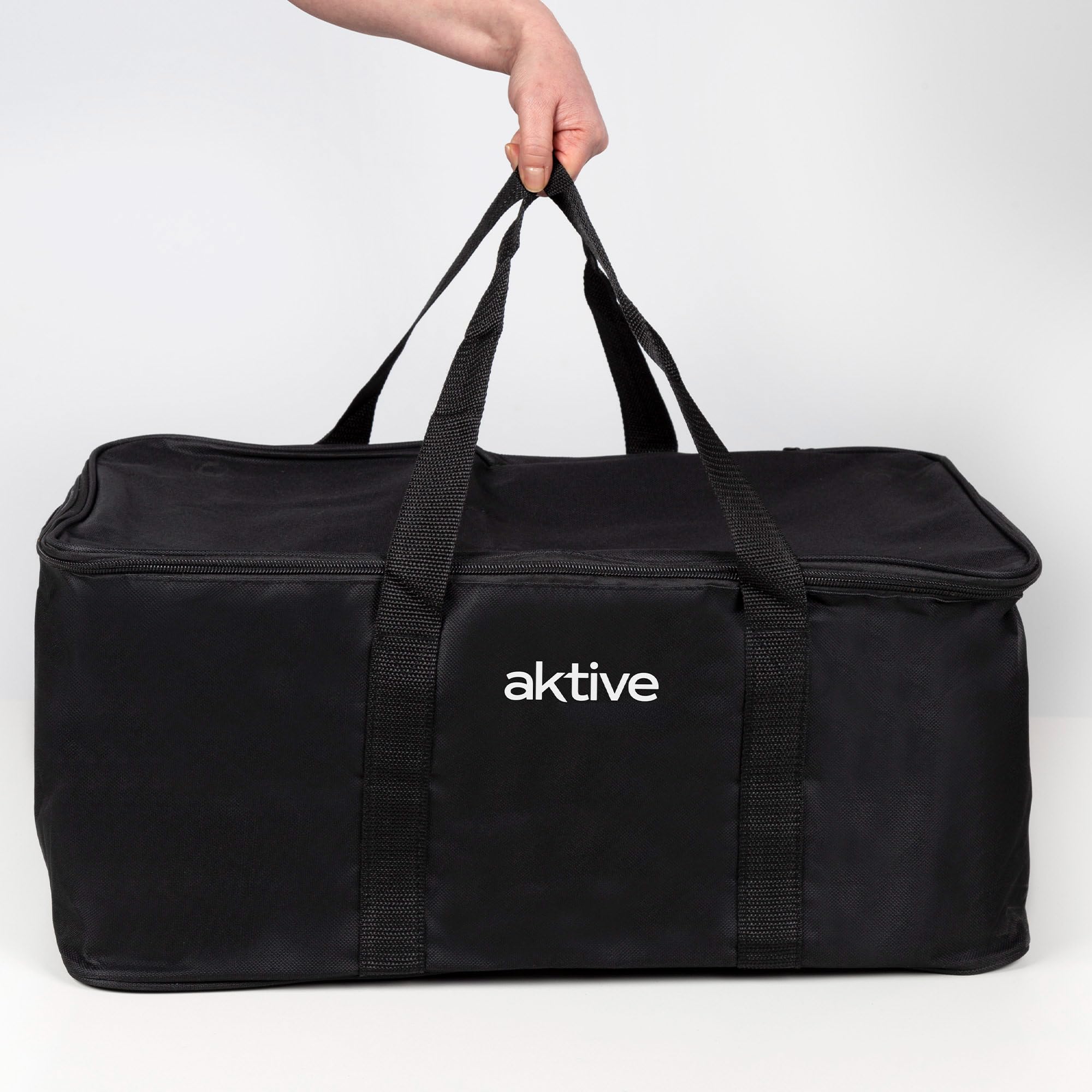 Aktive - Przenośny grill na węgiel drzewny z możliwością ładowania na baterie bezdymne czarny, prostokątny, ochrona przed kapaniem, wymiary 45 x 28 x 19 cm, w zestawie z torbą do przenoszenia, grill,