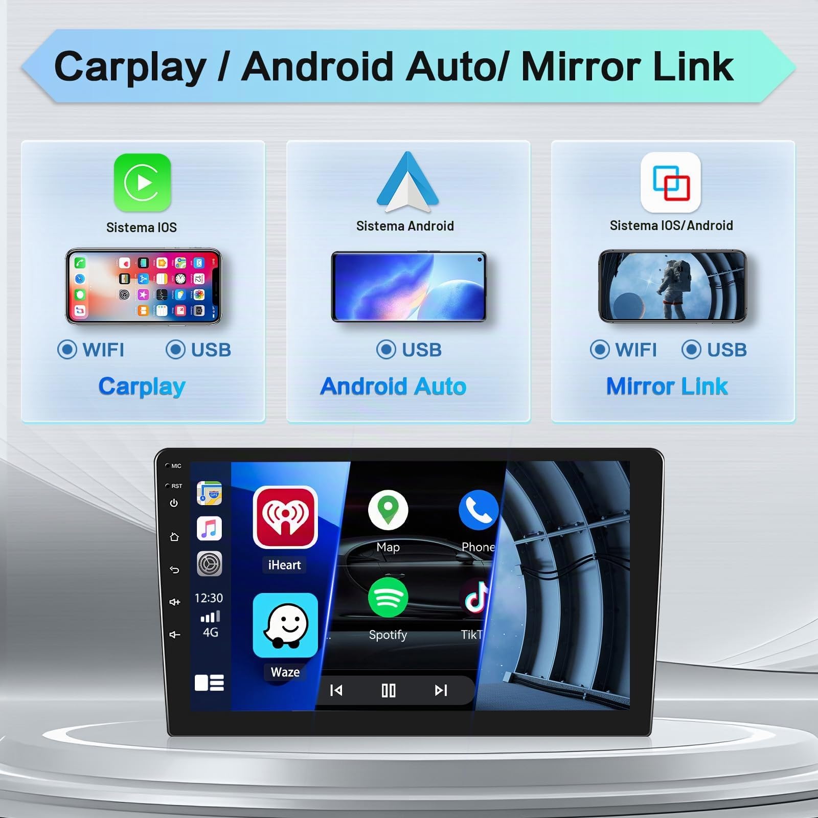 Hikity 2+64GB Android 15 Radio Coche para Peugeot 308 408 2007-2015 CarPlay Android Auto Inalámbrico Bluetooth Manos Libres Auto Radio con 9" Pantalla Táctil WiFi GPS