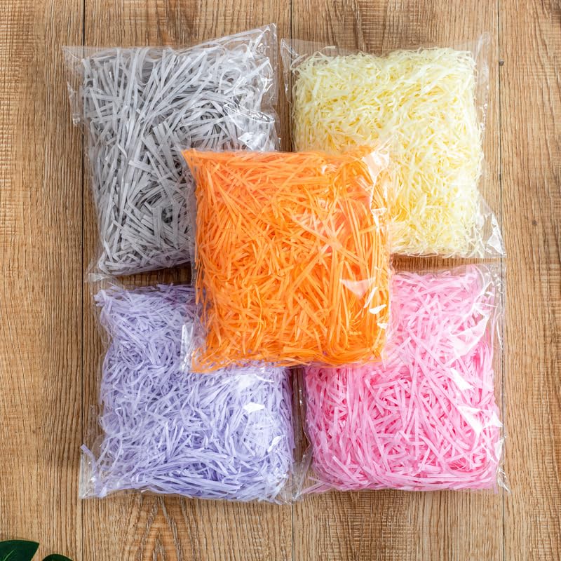 Papier déchiqueté pour boîtes-cadeaux, Papier de soie pailleté déchiqueté, froissé, léger, multicolore, 160-500 g(Deep Blue,500g)
