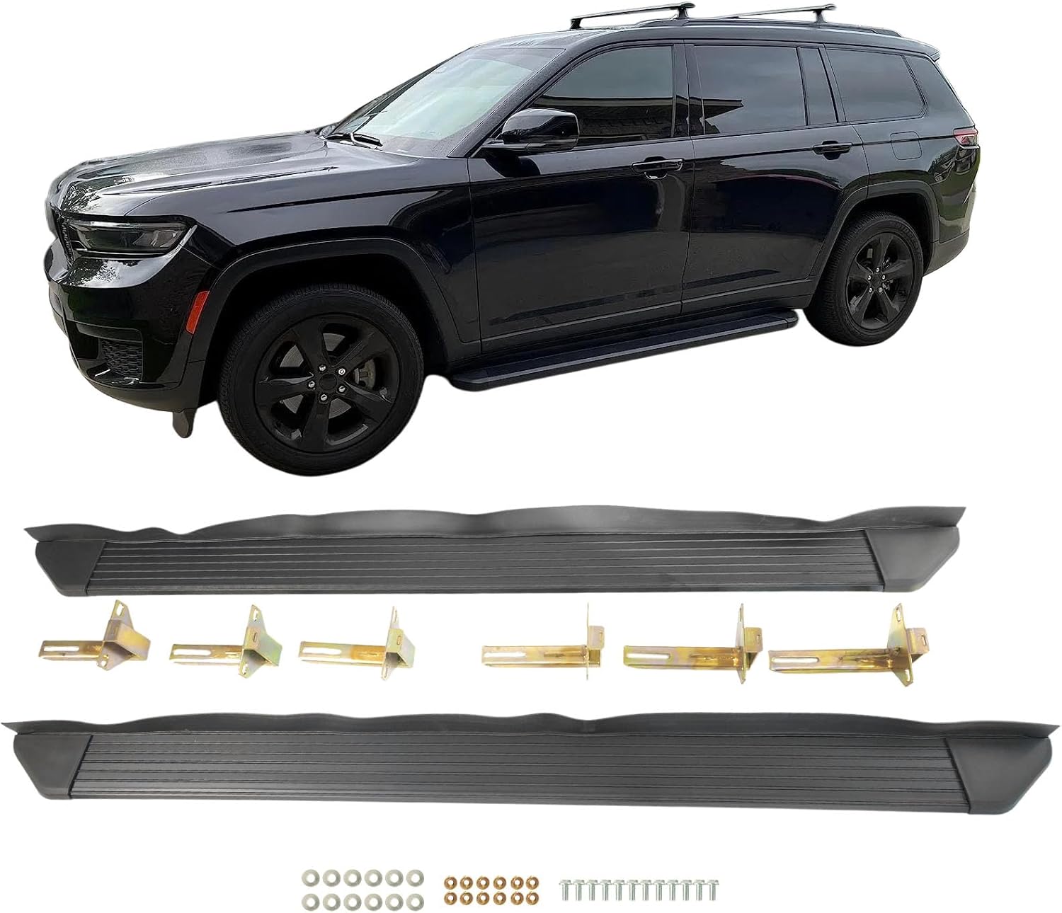 Running Boards Fit for Grand Cherokee L 3-Row 2021-2026 Aluminum Alloy Side Steps Nerf Bars