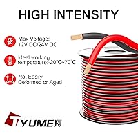 Vista 6 de Cable de calibre 8 de 25 pies, 8 AWG, cable eléctrico rojo y negro, tiras LED, cable de extensión de 12 V/24 V CC, 8 AWG, 2 conductores, cable