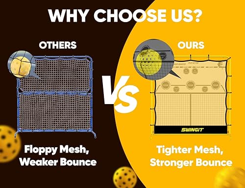 Miniatura 4 de SwingIt Portable Pickleball Rebounder Net, Solo Training Net System for Dinks, Volleys & Drives, Accuracy Trainer with Carry Bag, for Backyard,