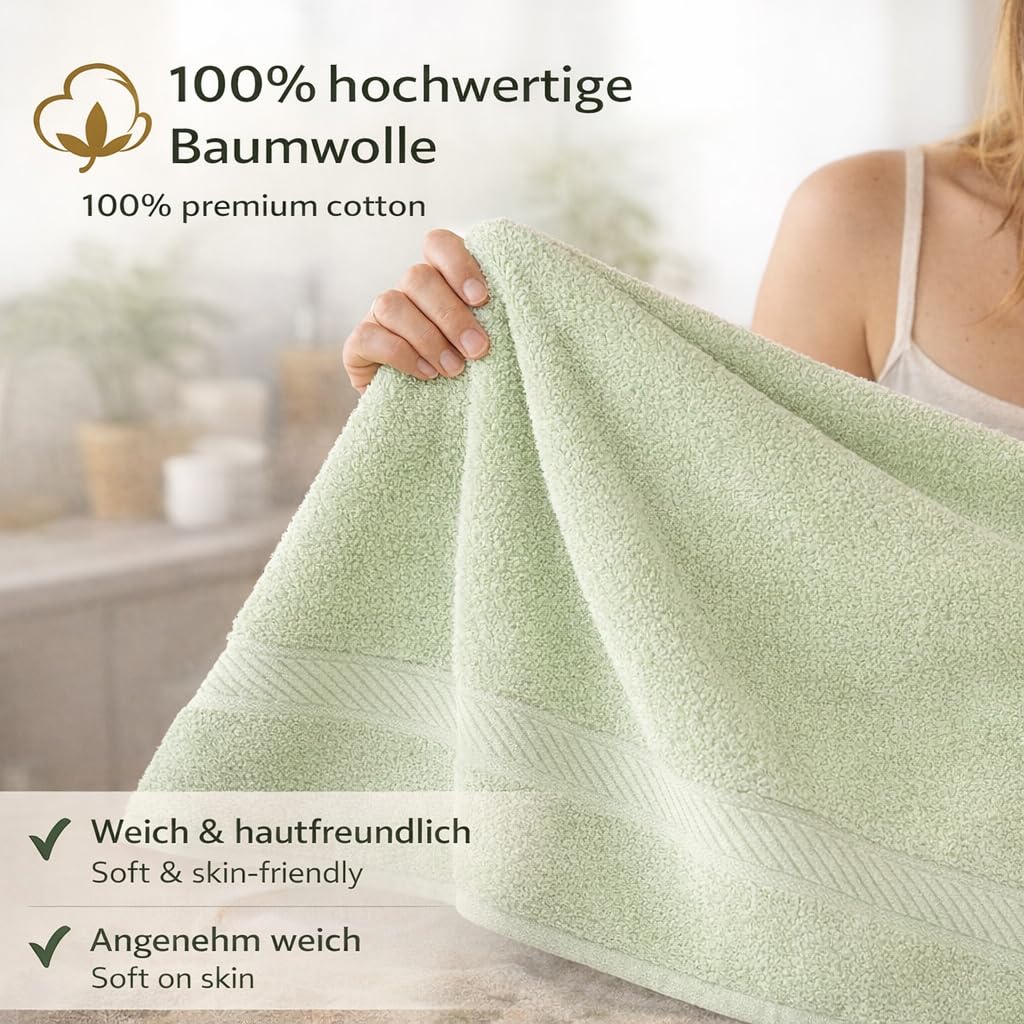 Betz Juego de 2 Toallas de baño XXL Palermo 100% algodón 100x200 cm Color Verde