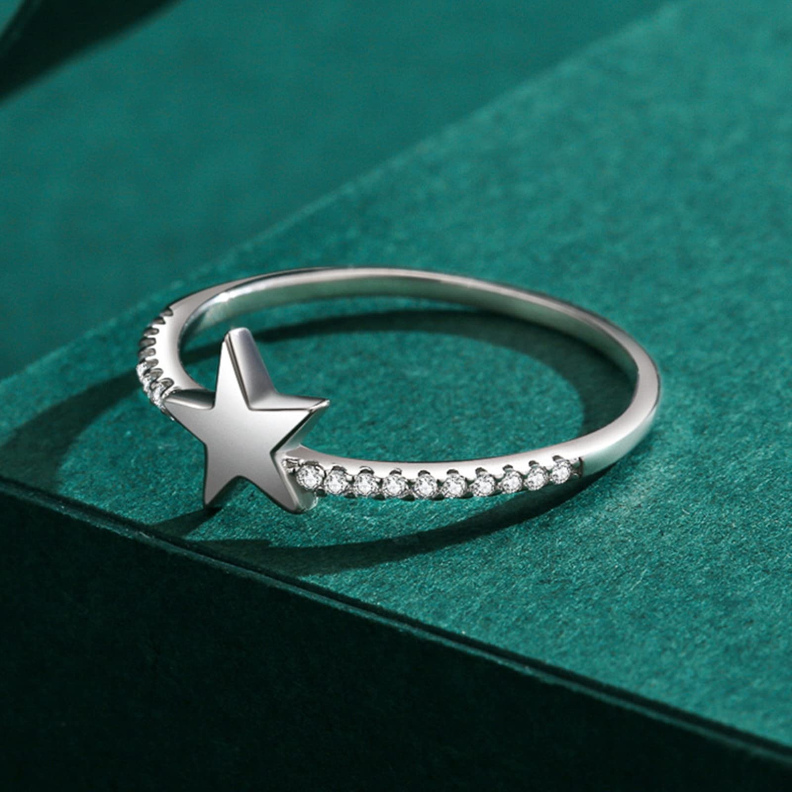 Anillos de diamante cultivados en laboratorio de oro blanco, anillos de compromiso para mujer, oro auténtico, estrella, anillo de aniversario, alianzas con diamante cultivado en laboratorio para