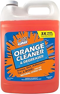 Orange Cleaner Degreaser, 1-Gallon Concentrate for Oil Removal, Grease Stains and Heavy Duty Automotive, Outdoor, Floor Cleaning, Grease & Gunk