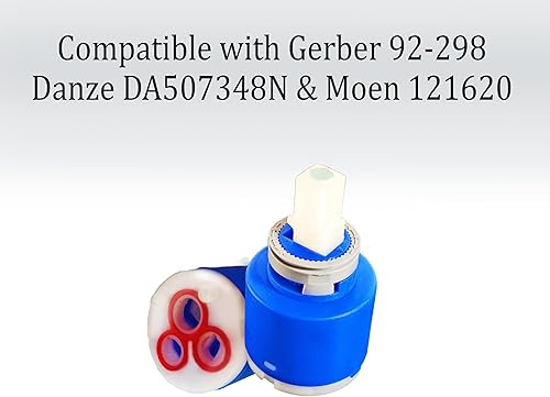 Miniatura 6 de ALITZ Cartucho de repuesto de 1.378 in compatible con Gerber 92-298, Danze DA507348N y Moen 121620  Cartucho de disco de cerámica con tope de límite