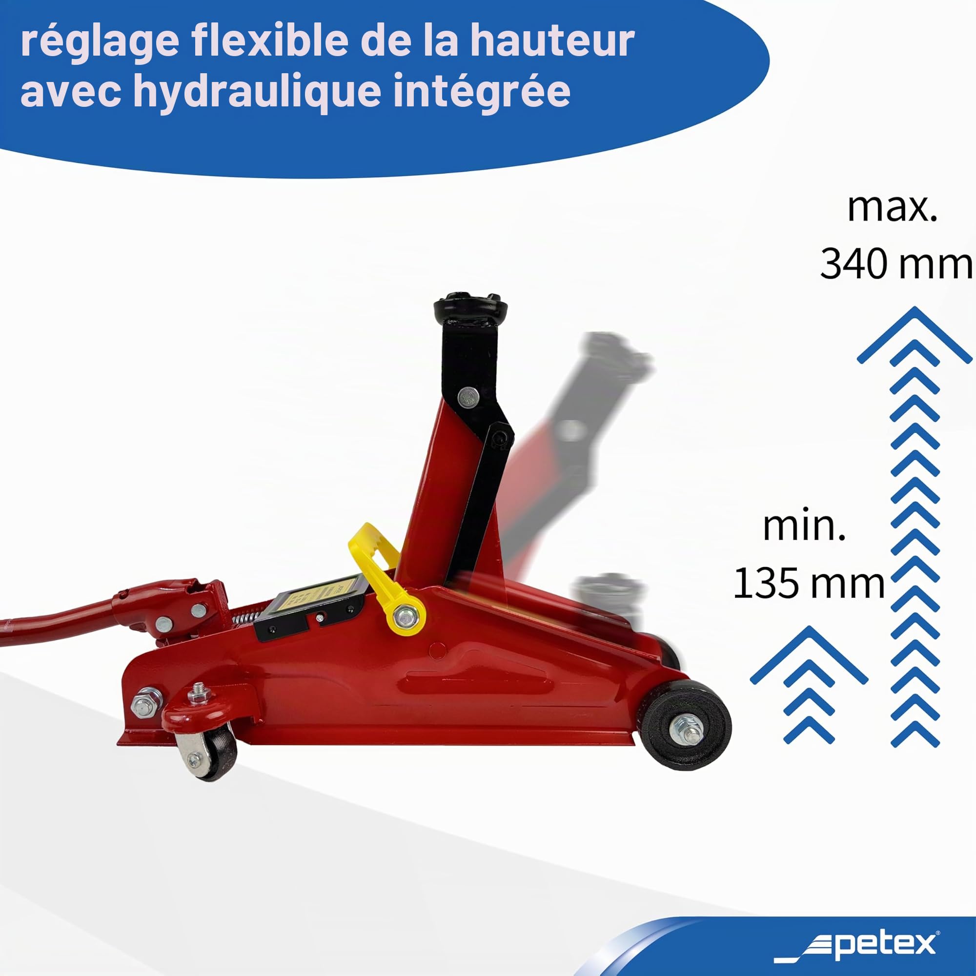 Petex 44750012 Cric hydraulique Rouge