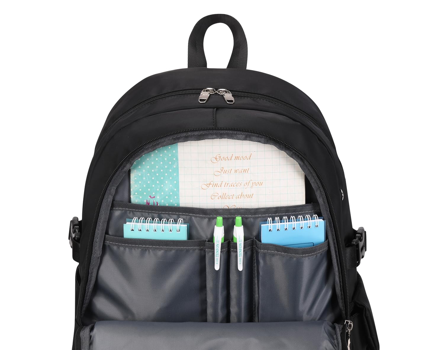 Joymoze Mochila mona para niña Adolescente Mochila diaria Mujeres Mochila Monedero Negro