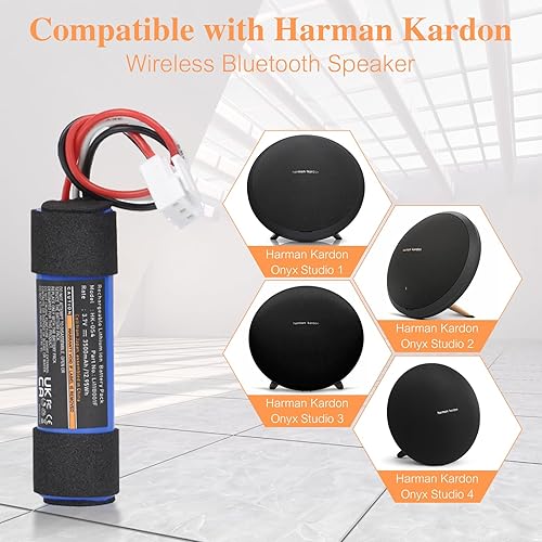 Miniatura 3 de Hisewen Batería de repuesto para Harman Kardon Onyx, batería de 3500 mAh para Harman Kardon Onyx Studio 4, Onyx Studio 3, Onyx Studio 2, Onyx Studio