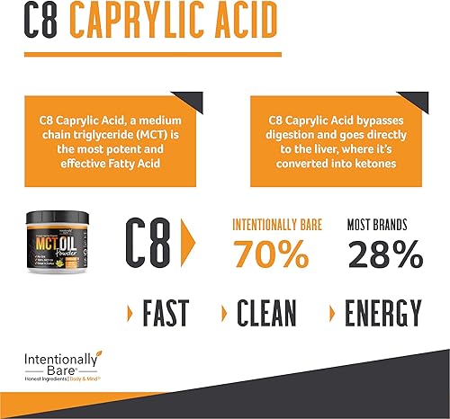Miniatura 10 de Aceite orgánico MCT en polvo cero carbohidratos netos fórmula sin grano Keto - Paleo apto para veganos 70 C8 30 C10 excelente en batidos batidos y