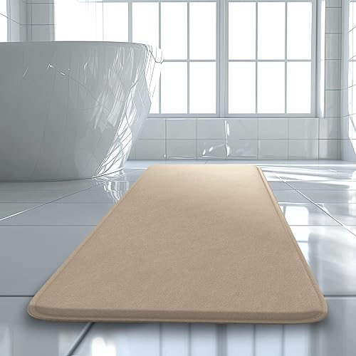 Miniatura 12 de Alfombra de baño de lujo – 1 pieza de tapete de baño con espuma viscoelástica, antideslizante y ultrasuave, altamente absorbente, fácil de limpiar -