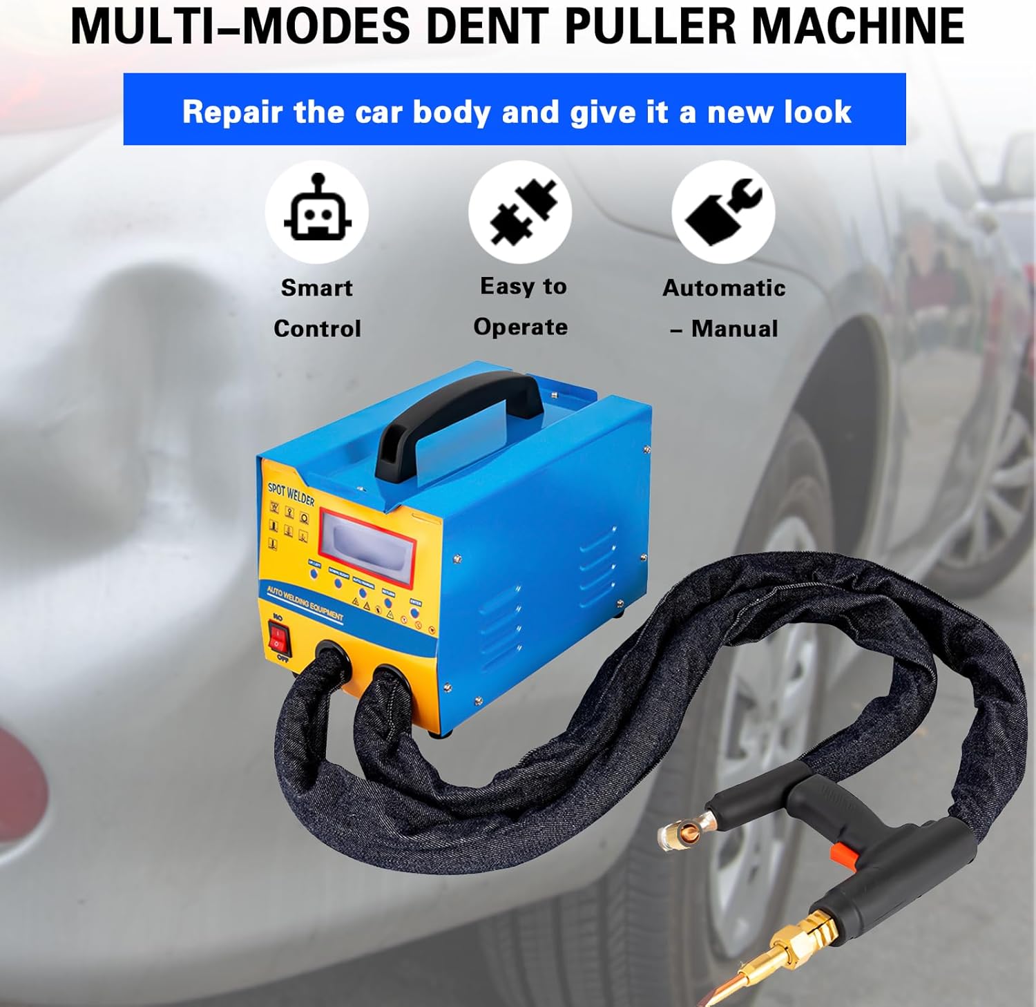 Futchoy Dent Puller Machine, 3KW Spot Dent Puller, 2000A Dent Puller Welder, 7 Modes Auto Body Dent Puller Welder, Digital Panel Welding Dent Puller, 110V Spot Dent Puller for Car Body Dent Repair