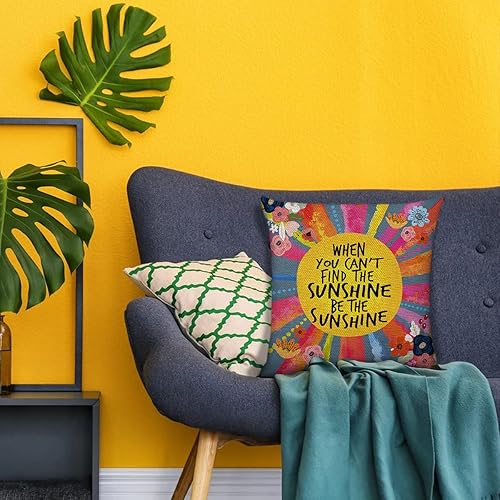 Miniatura 4 de Littlefa Funda de almohada Be The Sunshine, fundas de almohada de sol, funda de almohada decorativa de flor de sol para niñas, fundas de almohada