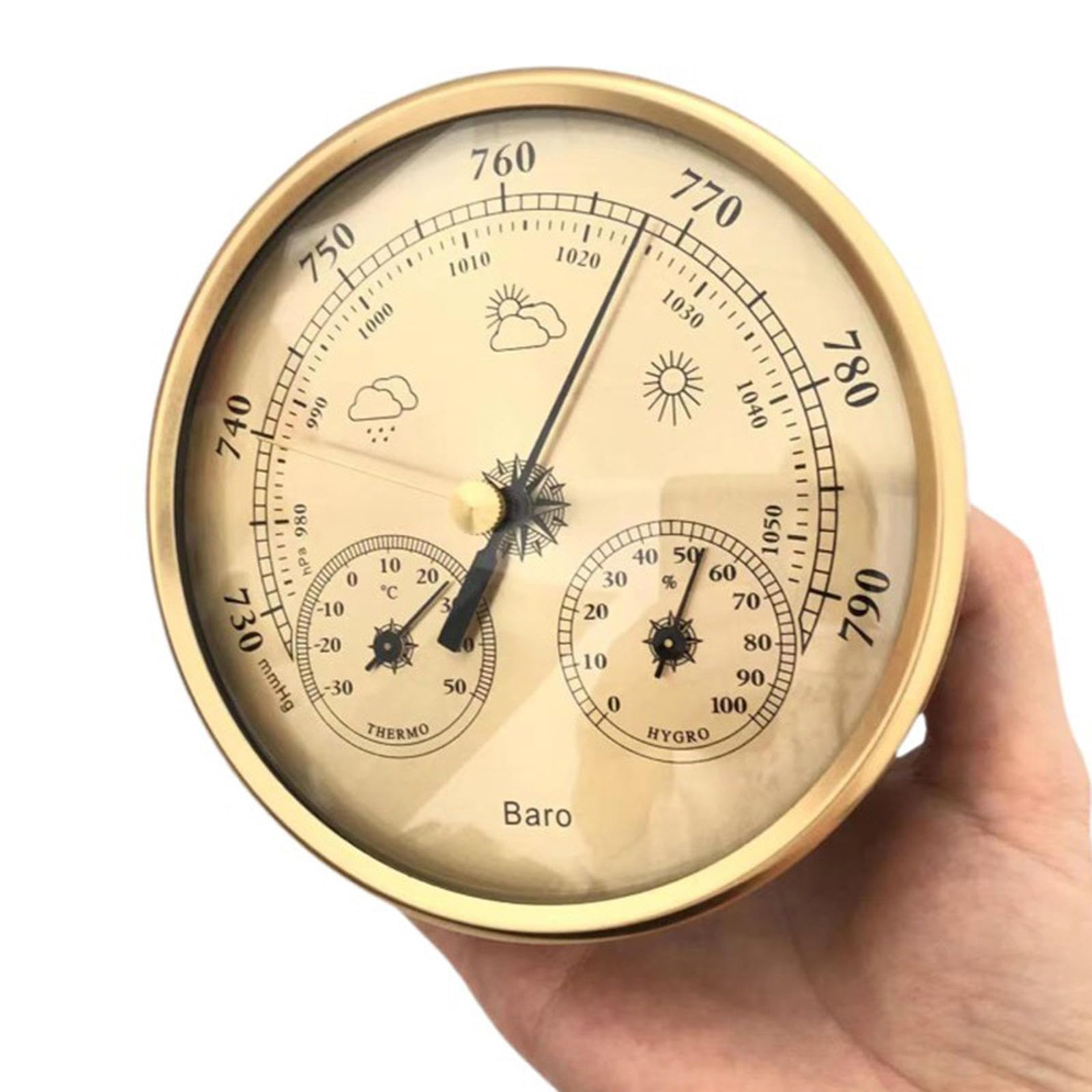 Barometr zewnętrzny, barometr, termometr, higrometr, barometr 13 cm, barometry na ścianę domu, analogowa stacja pogodowa 3 w 1, do wewnątrz i na zewnątrz, na taras, do biura, salonu