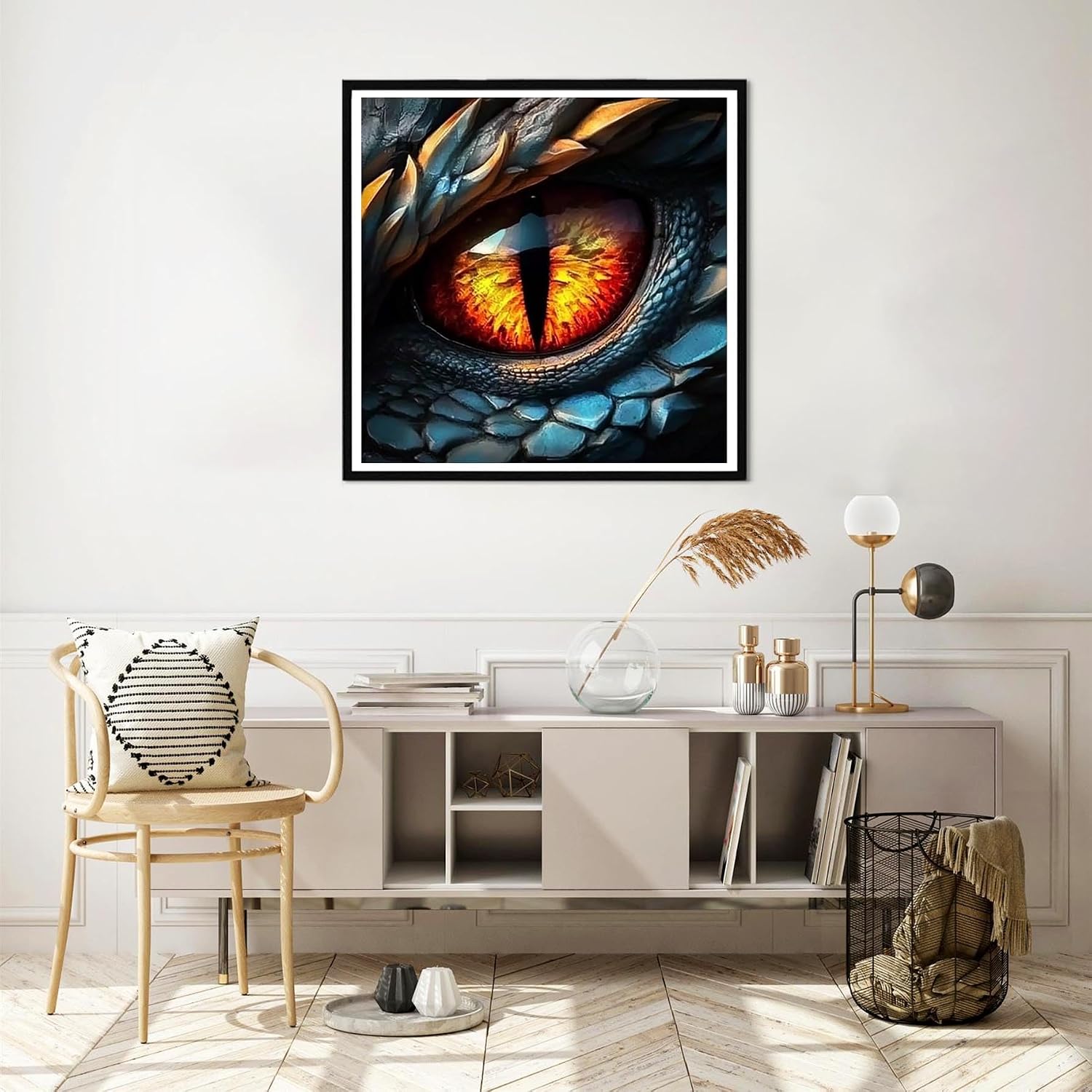 Yomiie 5D Diamond Art Kits for Adults, Dragon Eye Diamond Painting Art Animal DIY Full Round Drill Kits, Embroidery Rhinestone Diamond Crystal Craft Canvas Home Wall Decor 12x12 inch image 4