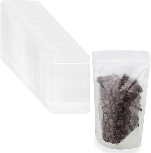 Spec101 Bolsas resellables de Mylar para almacenamiento de alimentos, paquete de 50 unidades 5 x 8 pulgadas de plástico mate esmerilado de 5 x 8