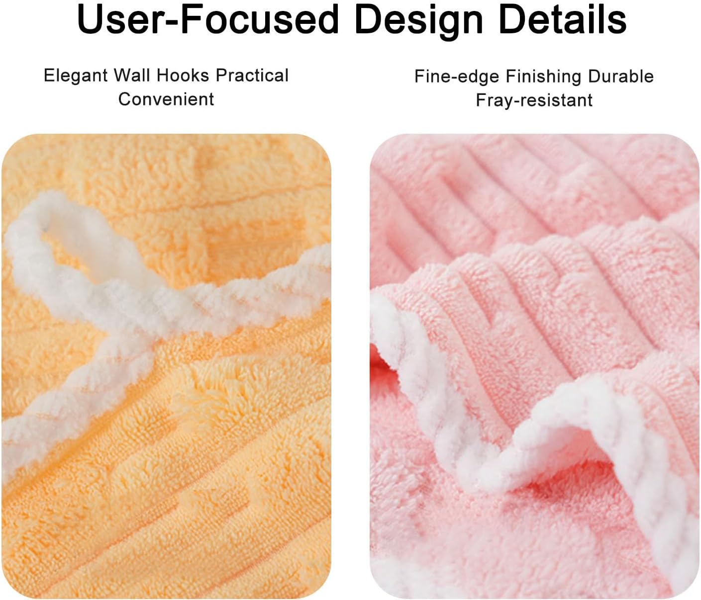 Bathroom Towels Set - 3 Pack - 14 x 29 Inches Lightweight Small Extra-Absorbent Face Cloths and Soft Stripe Fingertip Towel for Bathroom, Guest Room, Children (Grey+Blue+Pink) - Image 3