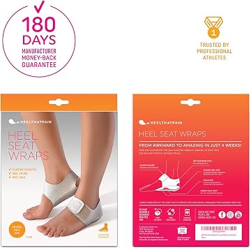 Heel That Pain Heel Seat Wraps for Plantar Fasciitis and Heel Spurs - Perfect for Heel Pain Relief While Barefoot or with Sandals | Patented, Clinically Proven, 100% (XL)