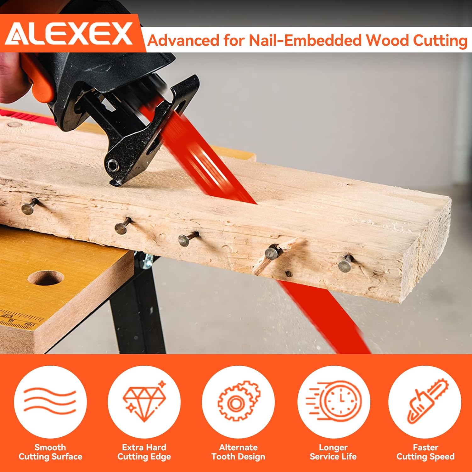 10 Pack 9 Inch 4/6 TPI Reciprocating Saw Blades for Nail-Embedded Wood Cutting, 18 Pack 9 Inch 5 Tpi Wood Pruning Reciprocating Saw Blades