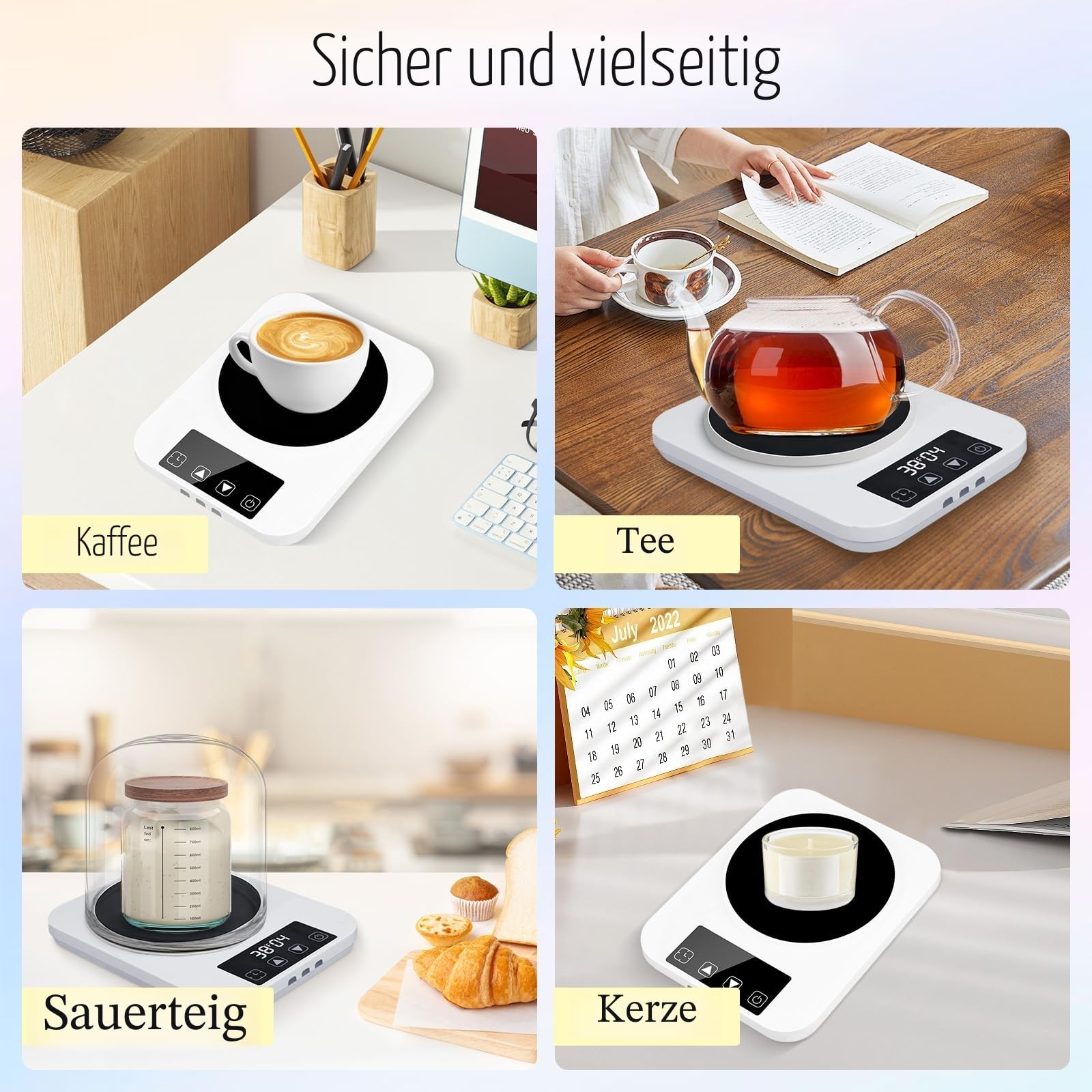 Sauerteigstarterwärmer, Präzise 1°C einstellbar, 21°C -38°C, 12-Stunden-Timer, automatisches Ein- und Ausschalten, Perfekte Temperaturkontrolle für ideale Fermentation, Sauerteig Starter Warmer