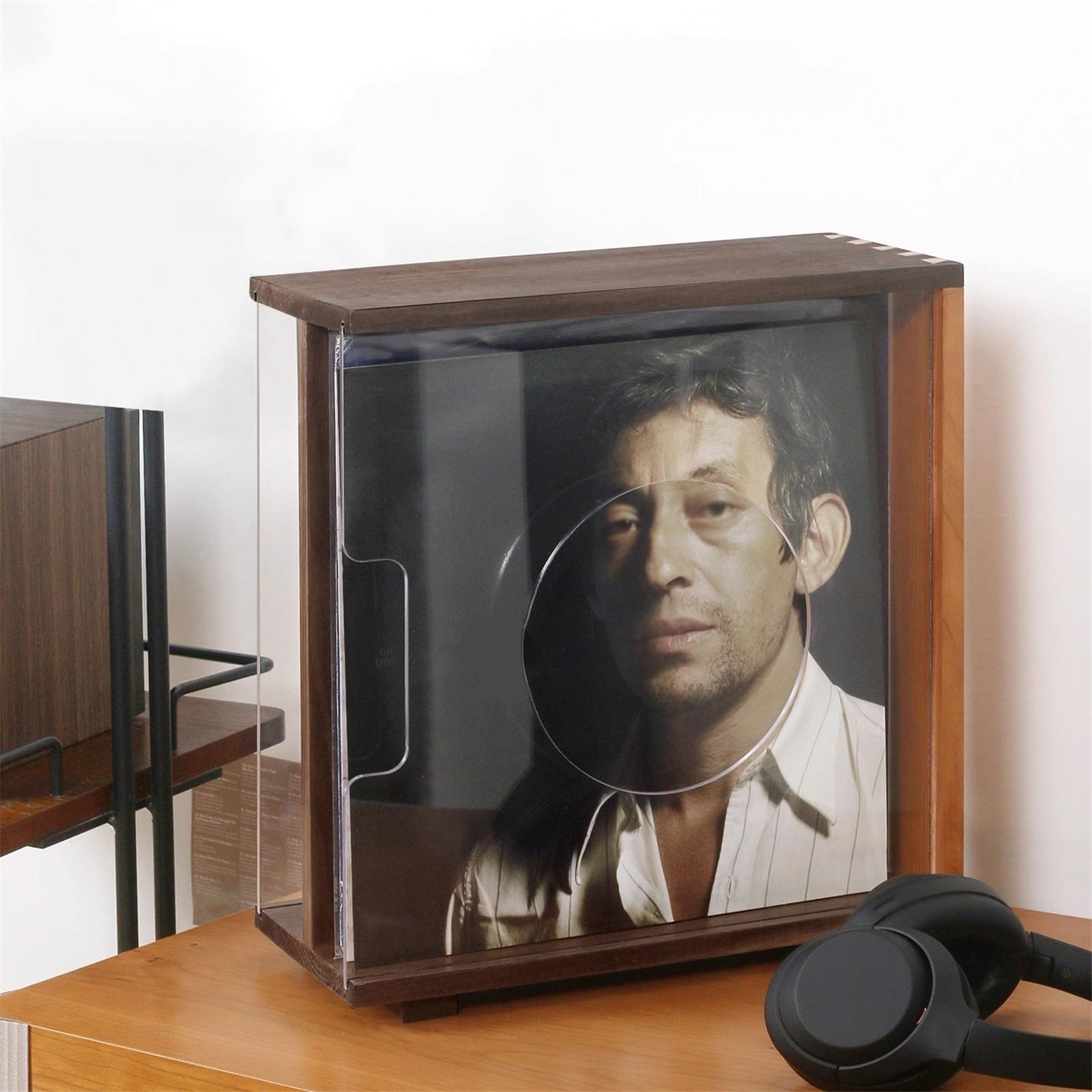 Ufficio Scatola for album CD con portadischi in vinile in legno for creatività desktop Scaffale porta dischi