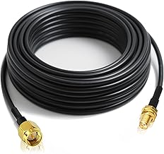 Bingfu Câble Rallonge SMA 10 m - Adaptateur de SMA Mâle à Femelle - Câble Coaxial RG174 pour Antenne 4G LTE GSM GPS Routeur Gateway Modem RTL-SDR Camera Radioamateur Récepteur ADS-B RTL-SDR