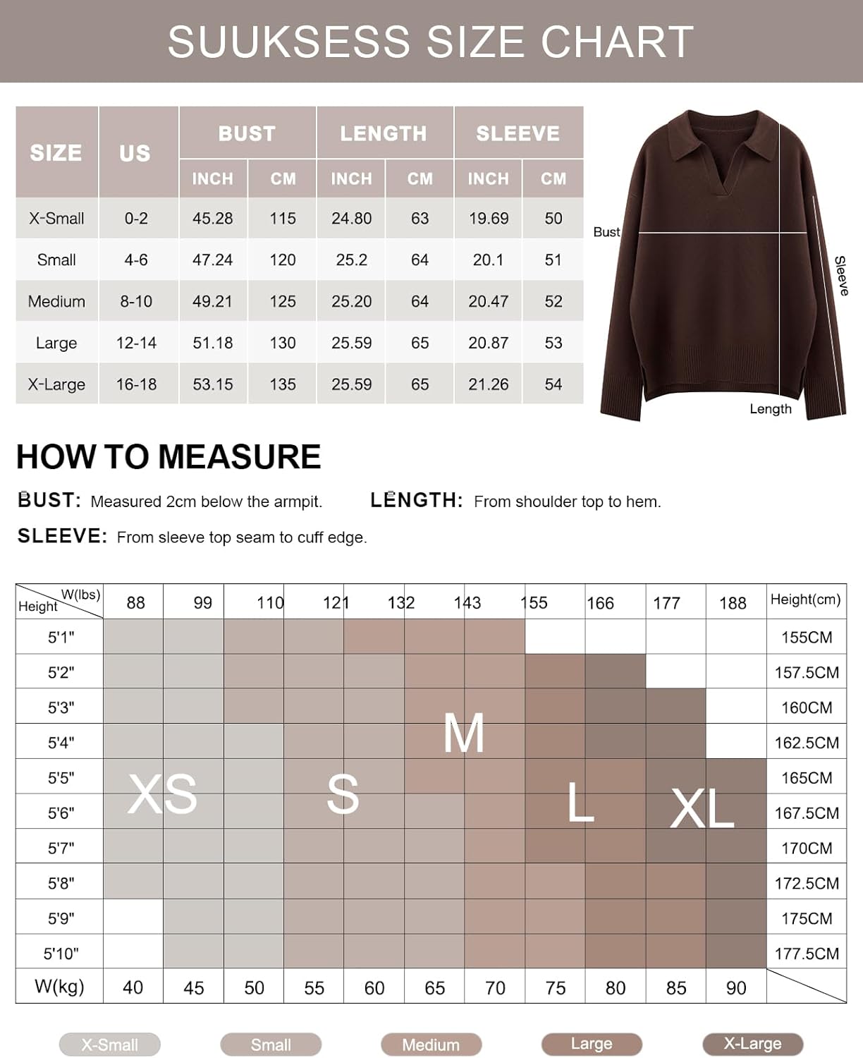 SUUKSESS Women Cashmere Oversized V Neck Pullover Sweaters Long Sleeve Collared Knit Jumper Tops - Image 6