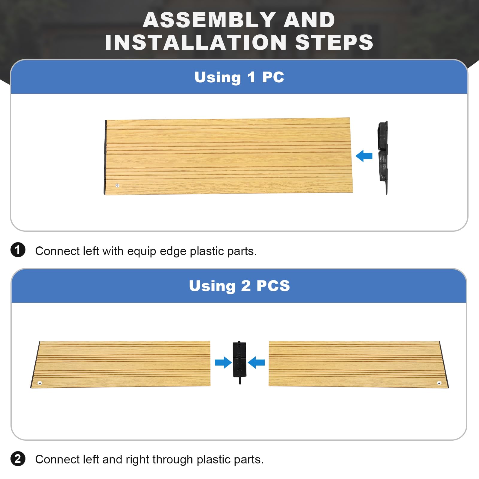 LIEKUMM Aluminium Wheelchair Ramp 2.5 cm Height, 2000 kg Load Capacity Detachable Threshold Ramp - Image 3