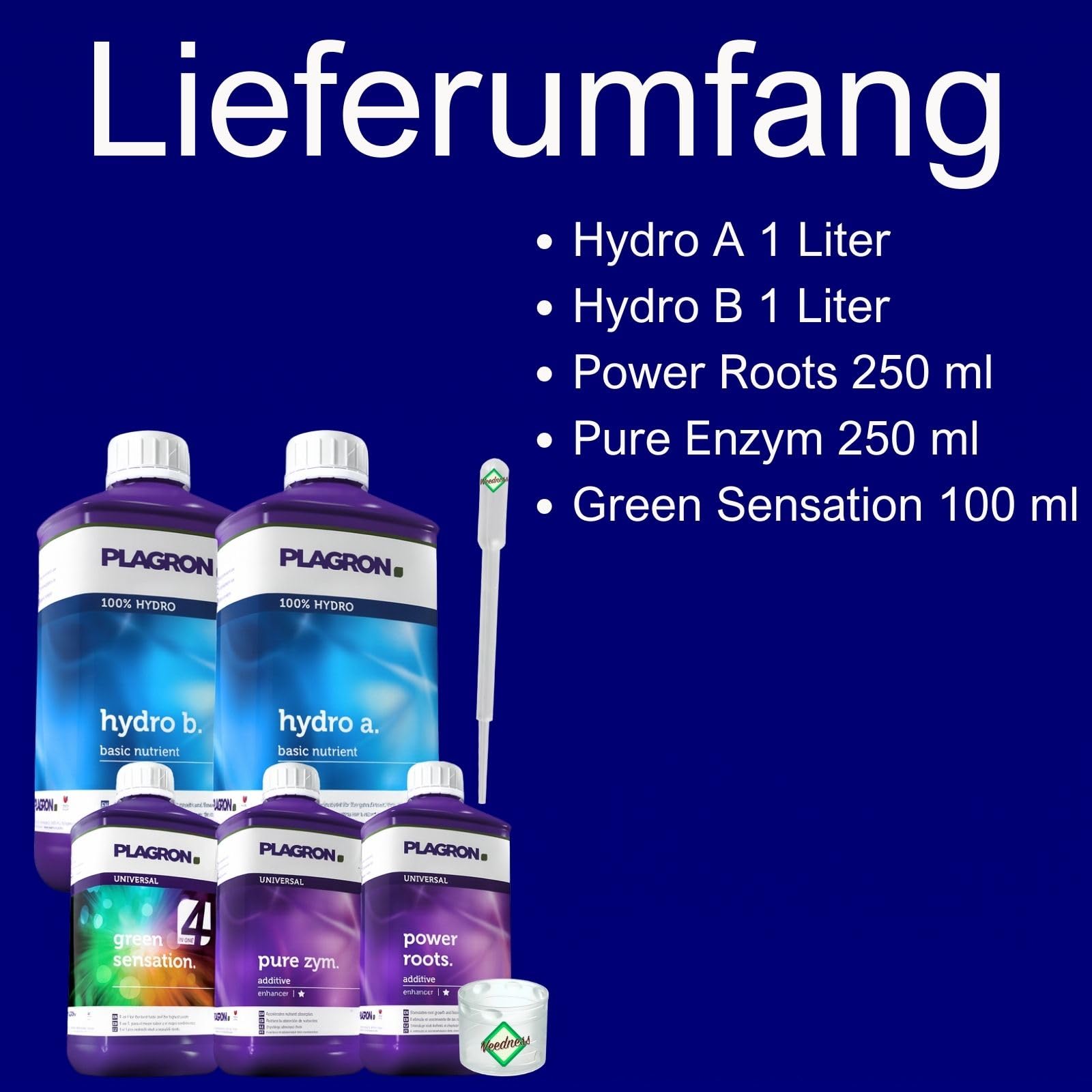 Weedness Plagron Hydro Dünger Set Basic - Grow Anbau Indoor Outdoor Bio Dünger NPK Mineralisch Flüssig