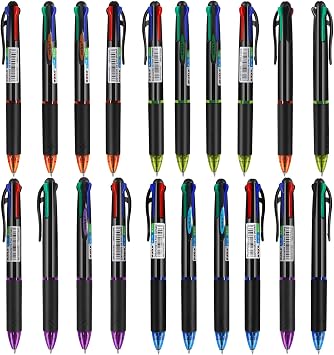 Baile 4 Colors Multifunctional pen 0.7 mm Ballpoint Pen in One Pen,Pack of 20