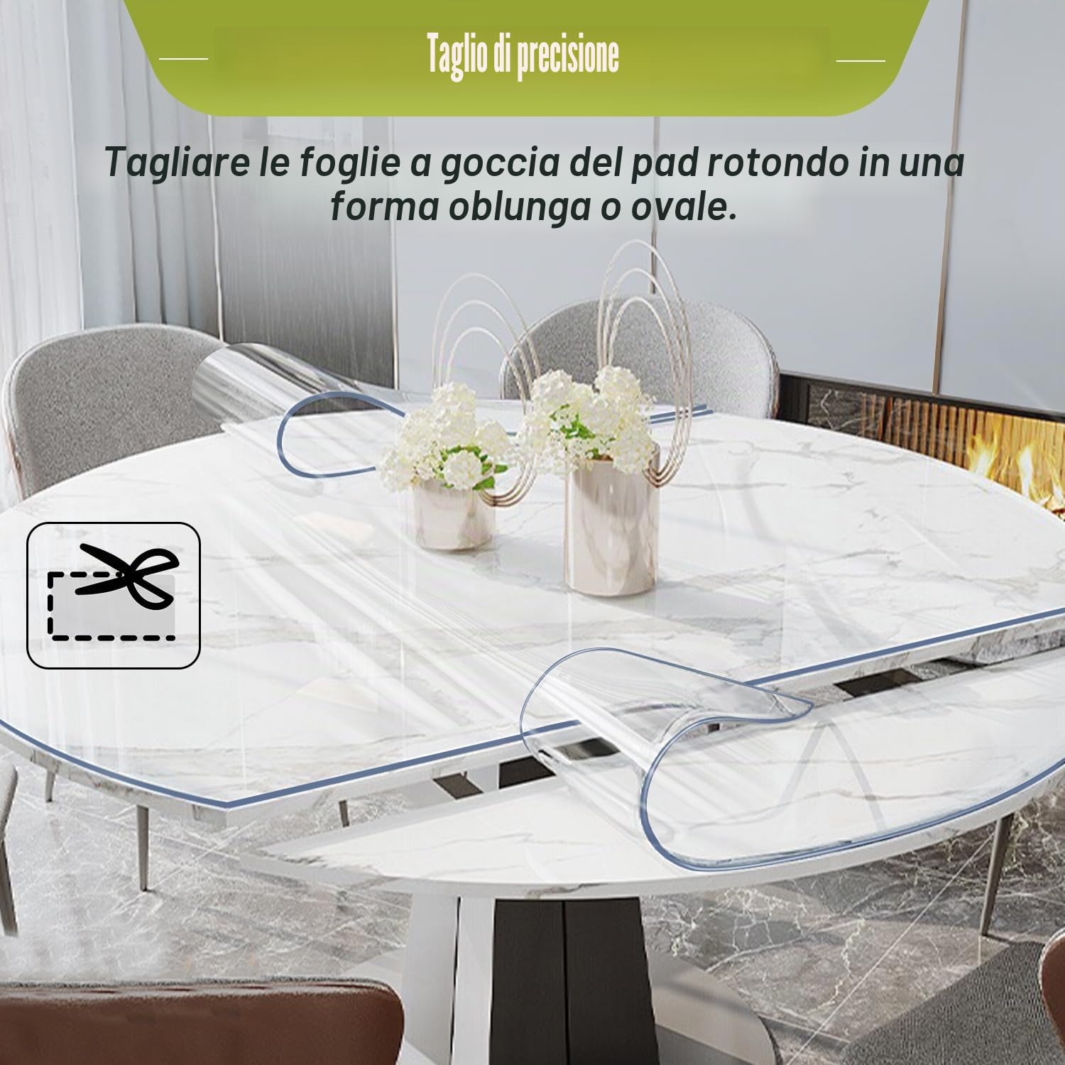 OstepDecor Tovaglia Plastificata Rotonda 120cm Ø, Tovaglia Trasparente Rotonda - Pellicola Protettiva in PVC Lavabile, Spessa e Resistente, Facile da Pulire