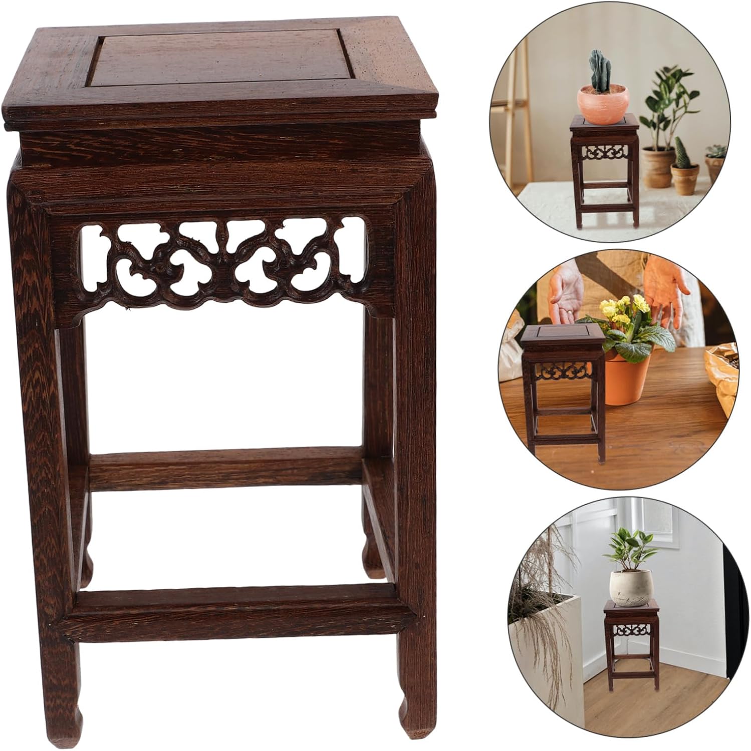 Mini Wooden Plant Stand Chicken Wing Wood Flower Pot Holder Decorative Stool for Indoor and Outdoor Use Suitable for Home Decor