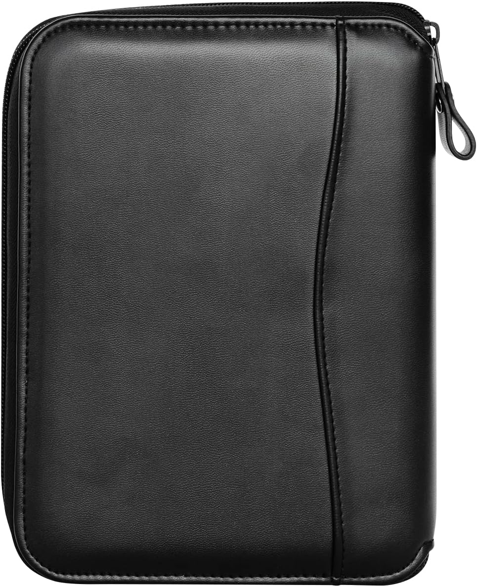 FranklinCovey - Spacemaker Ring-Bound Binder for FranklinCovey Planners | Simulated Leather - Zipper Binder (Compact, Black)