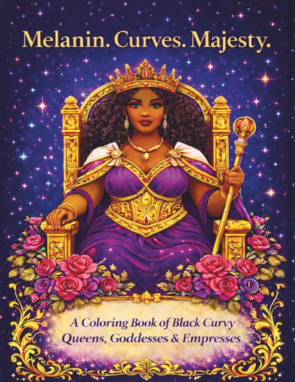 Melanin. Curves. Majesty: A Coloring Book of Black Curvy Queens, Goddesses & Empresses