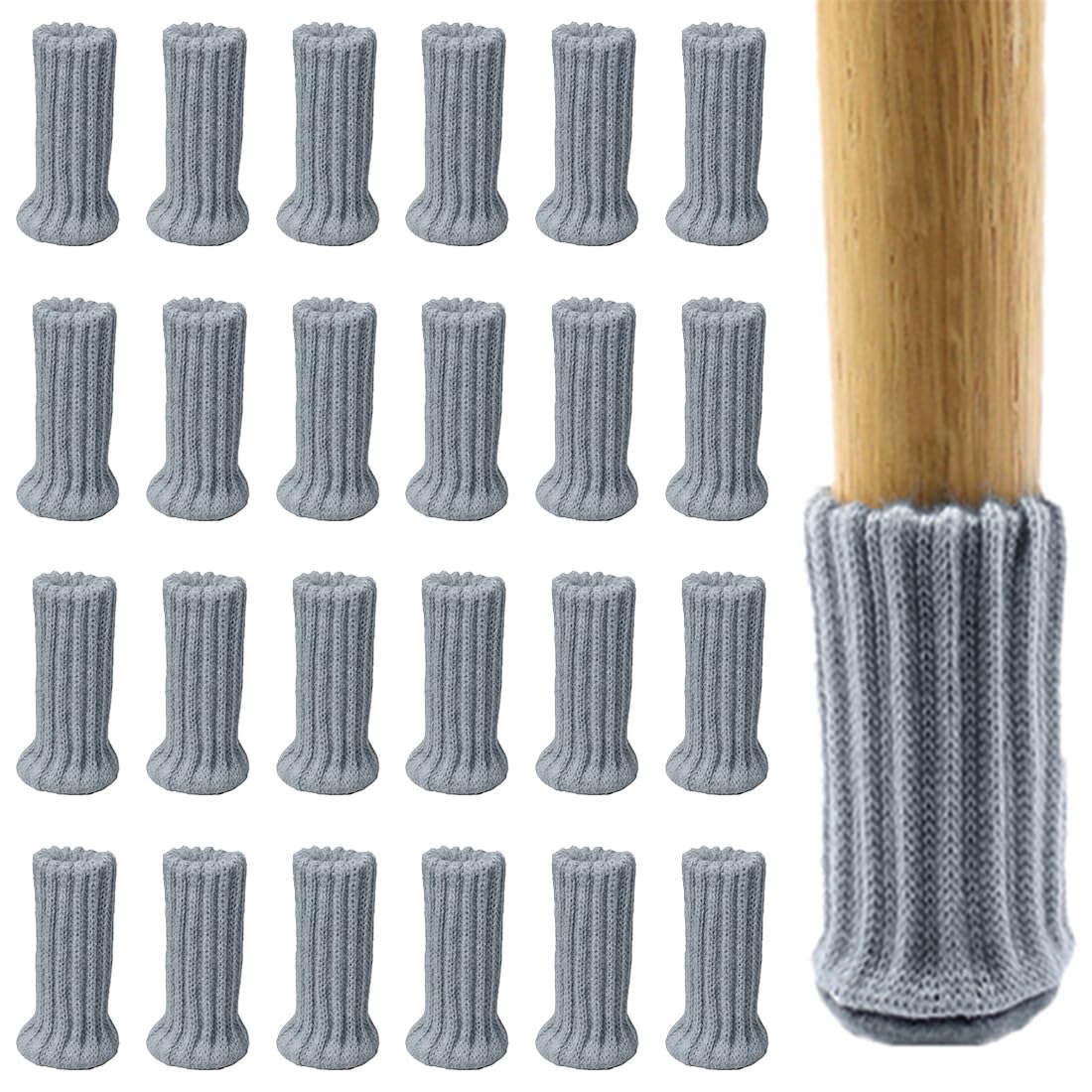 24 Stück Stuhlsocken, Stuhlbeinsocke Möbel Socken mit Fühlte