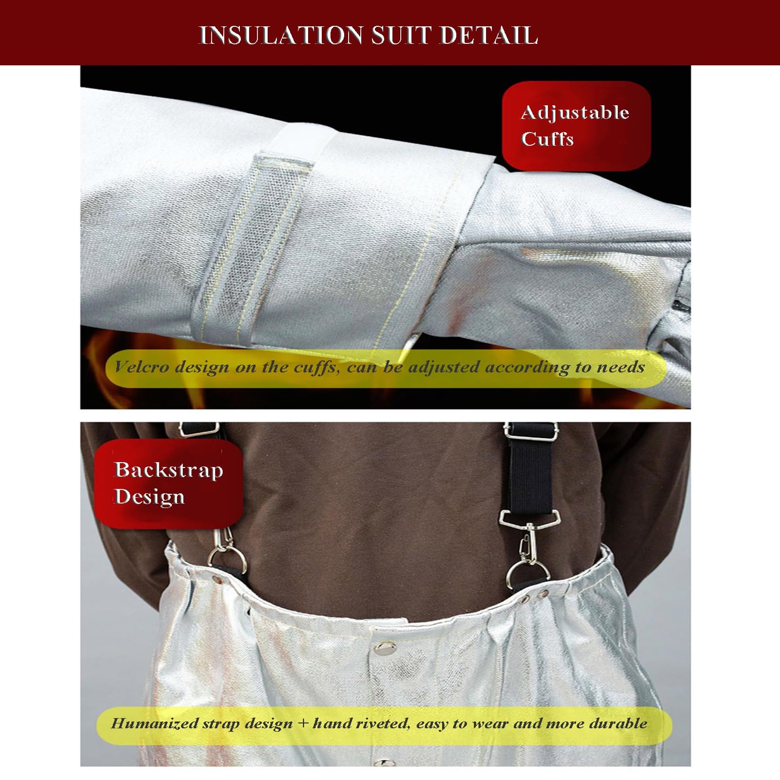Traje Anti Radiación Térmica 500℃ Traje Ignífugo De Papel De Aluminio Compuesto Conjunto De Protección Térmica Uniforme Ignífugo